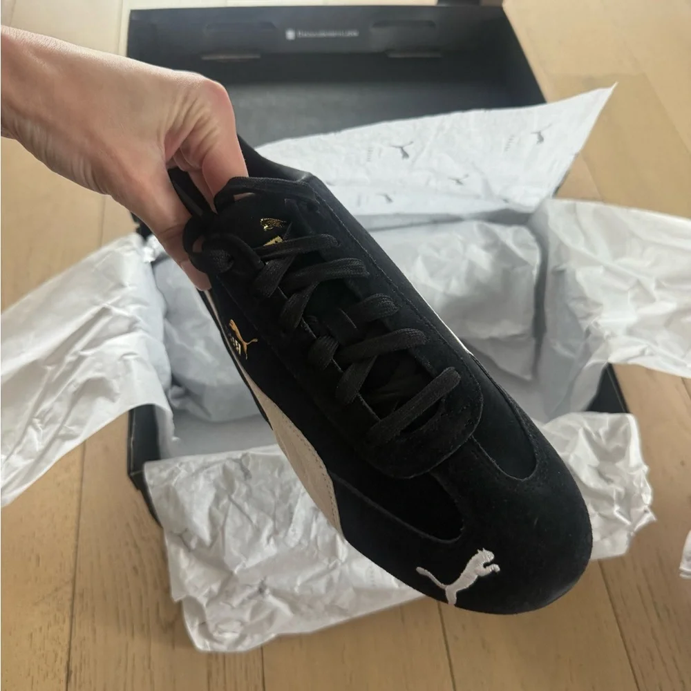 Puma Black and Cream Men's Sneakers - Picture 2 of 5